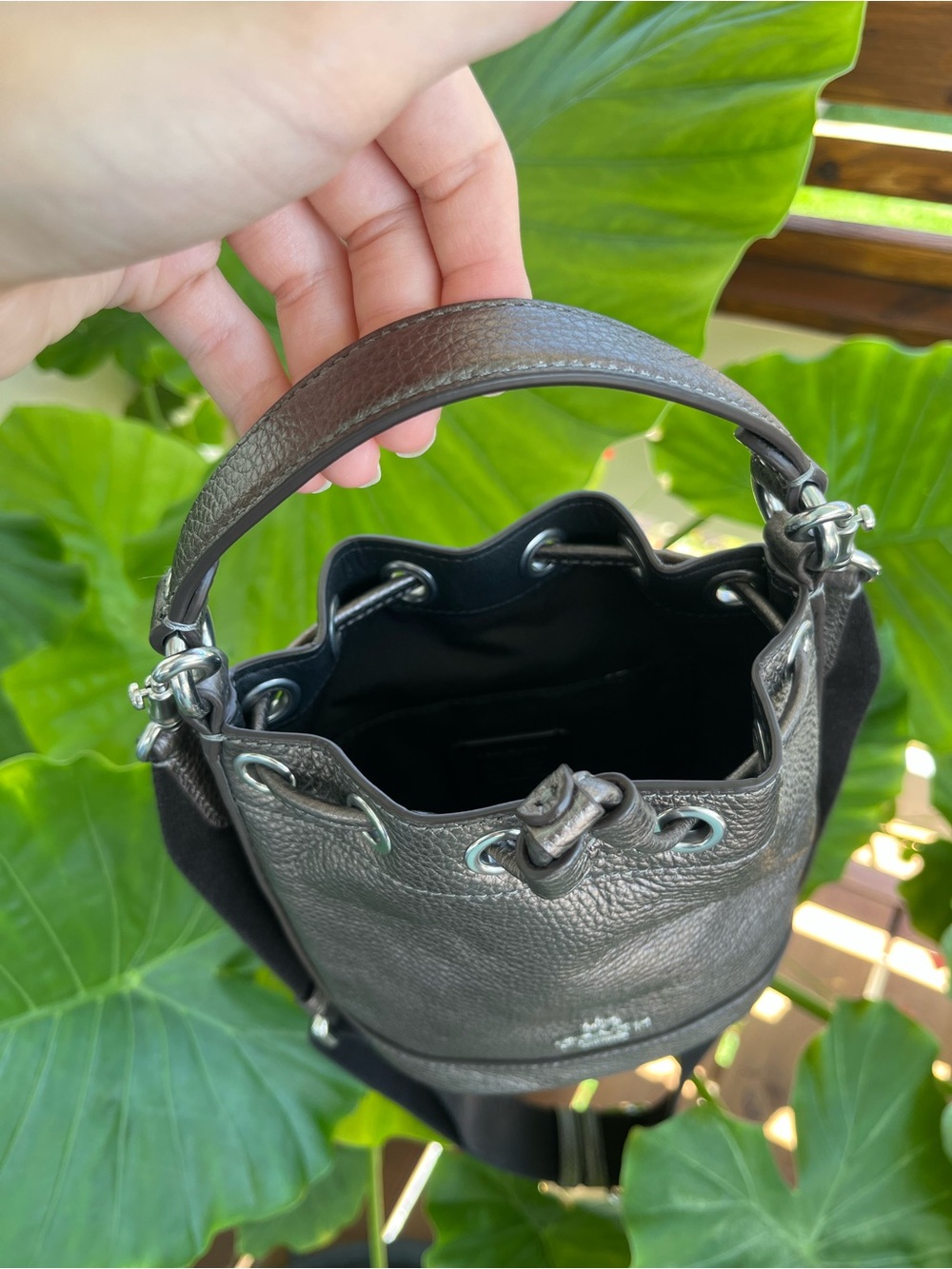 Coach Dempsey Drawstring Bucket Bag 15 - Picture 3 of 9
